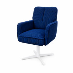 Fauteuil en velours côtelé rouge DC-4004 à piètement blanc | ComfPlus Furnishing