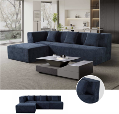 Modern L-Shaped Compression Sofa with Ottoman | H-012,{comfplusfurnishing},Modern L-Shaped Compression Sofa H-012 | ComfPlus