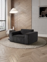 Großzügiger Polstersessel mit Cordbezug H-015 für Möbelhandel und Objekteinrichtung | ComfPlus Furnishing