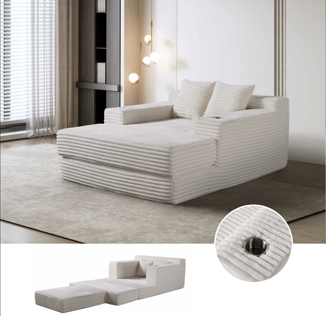 Schlafsofa im Cloud-Design mit Cordbezug H-025 für Möbelhandel und Objekteinrichtung | ComfPlus Furnishing