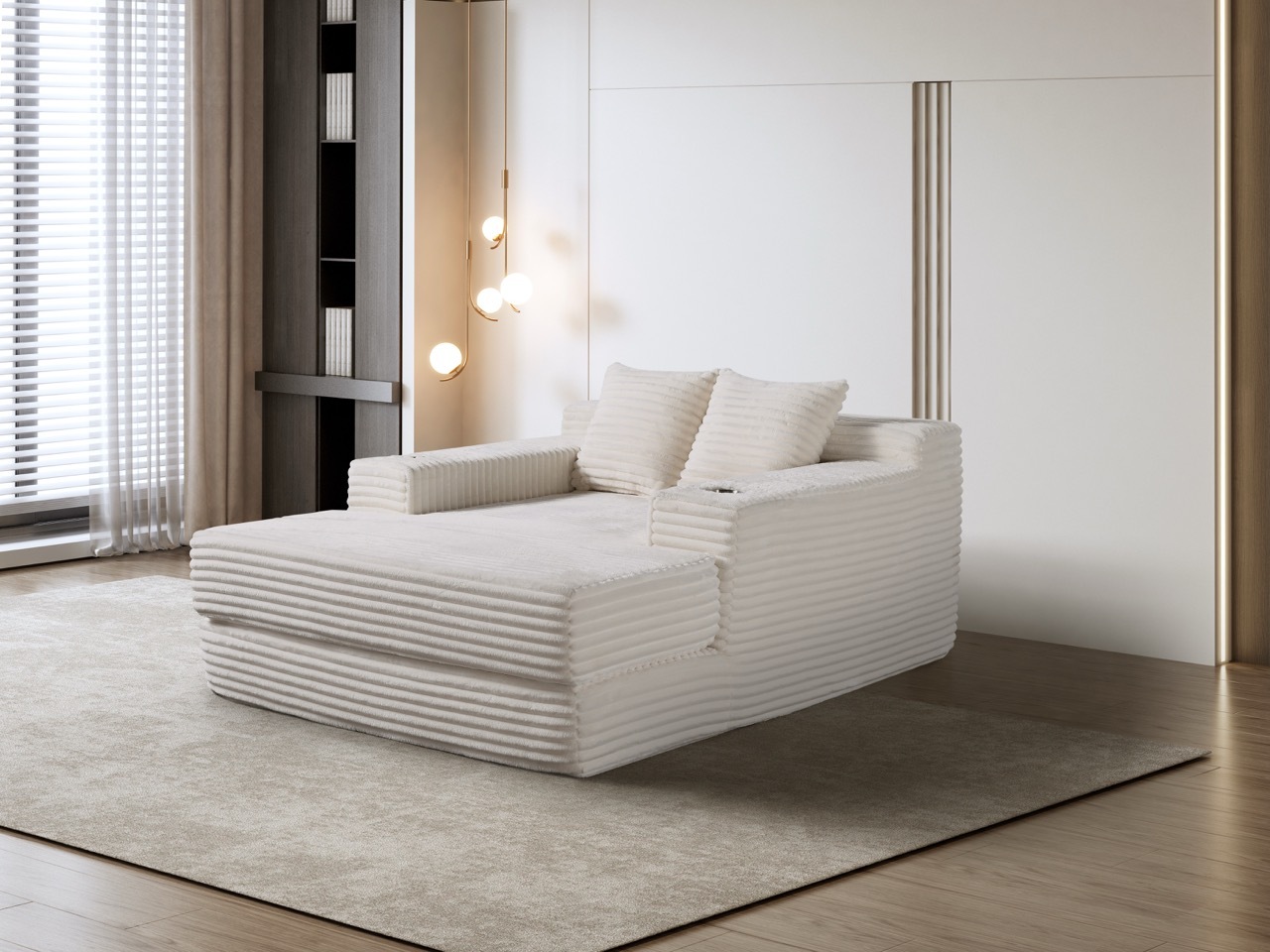 Schlafsofa im Cloud-Design mit Cordbezug H-025 für Möbelhandel und Objekteinrichtung | ComfPlus Furnishing