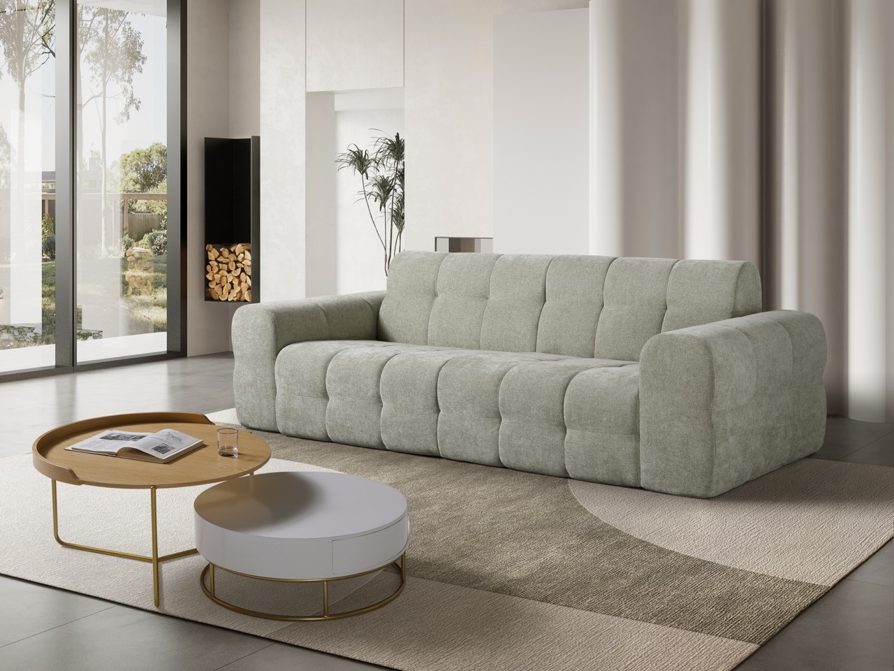 H-029 Tufted Compression Sofa,{comfplusfurnishing},Modern Tufted Compression Sofa | H-029