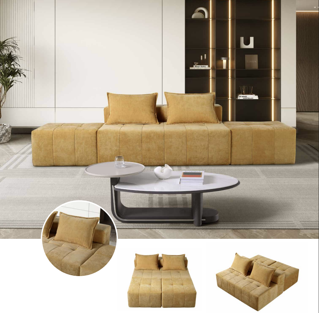 Bodennahes modulares Schlafsofa H-035 für Möbelhandel und Objekteinrichtung | ComfPlus Furnishing