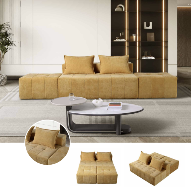 Bodennahes modulares Schlafsofa H-035 für Möbelhandel und Objekteinrichtung | ComfPlus Furnishing