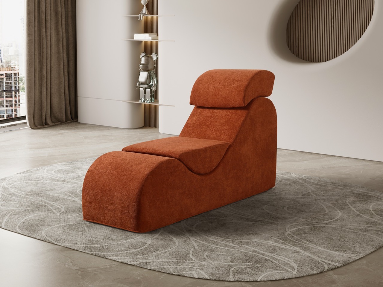 H-047 Ergonomic Compression Chaise Lounge,{comfplusfurnishing},Modern Ergonomic Compression Chaise Lounge | H-047