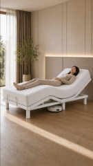 Klappbares elektrisch verstellbares Bett mit vakuumkomprimierter Matratze | A-001