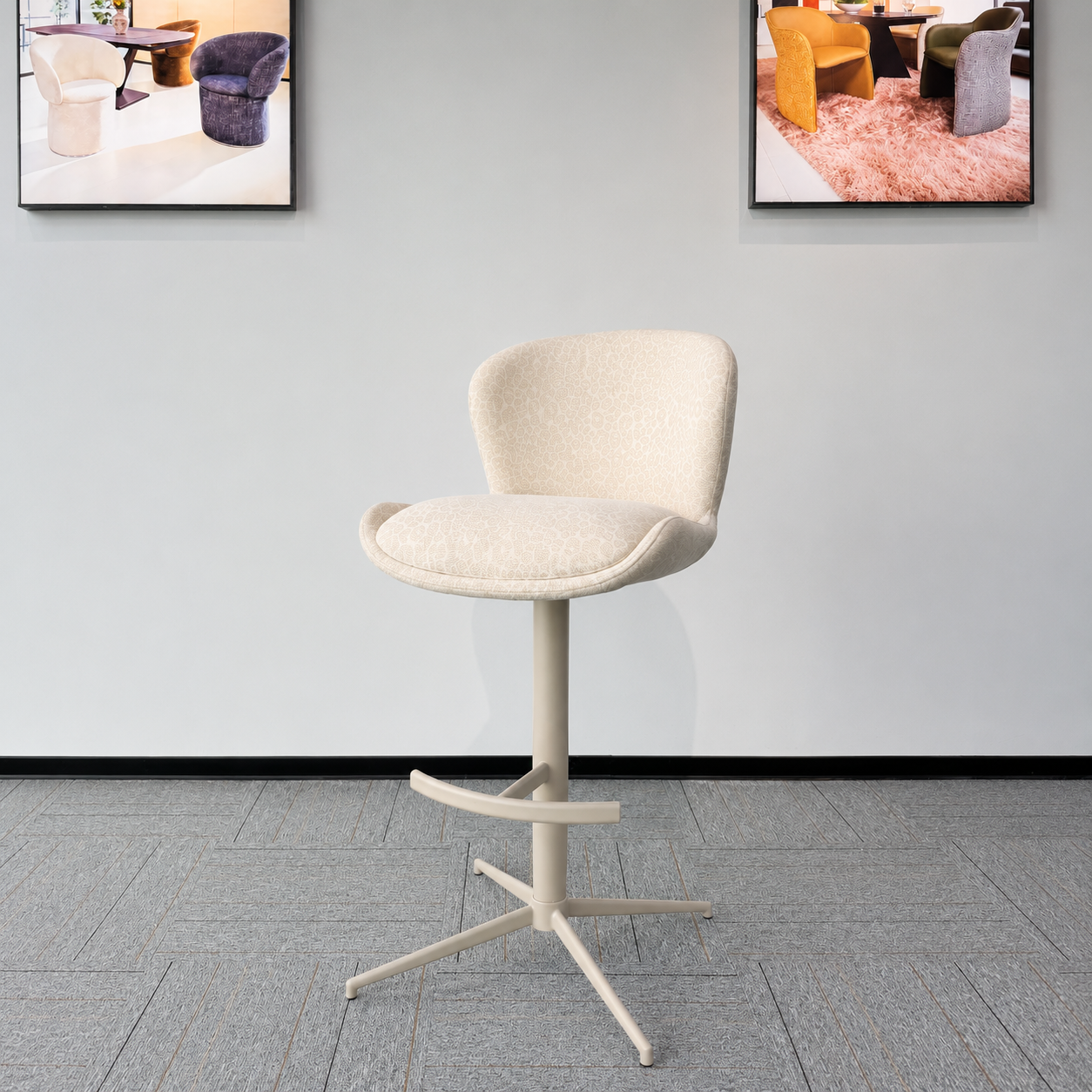 Chaise de bar rembourrée BC-4175 à piètement fixe pour projets professionnels | ComfPlus Furnishing