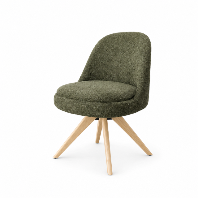 DC-4155 silla de comedor tapizada con patas de madera de fresno para proyectos de hostelería y restauración