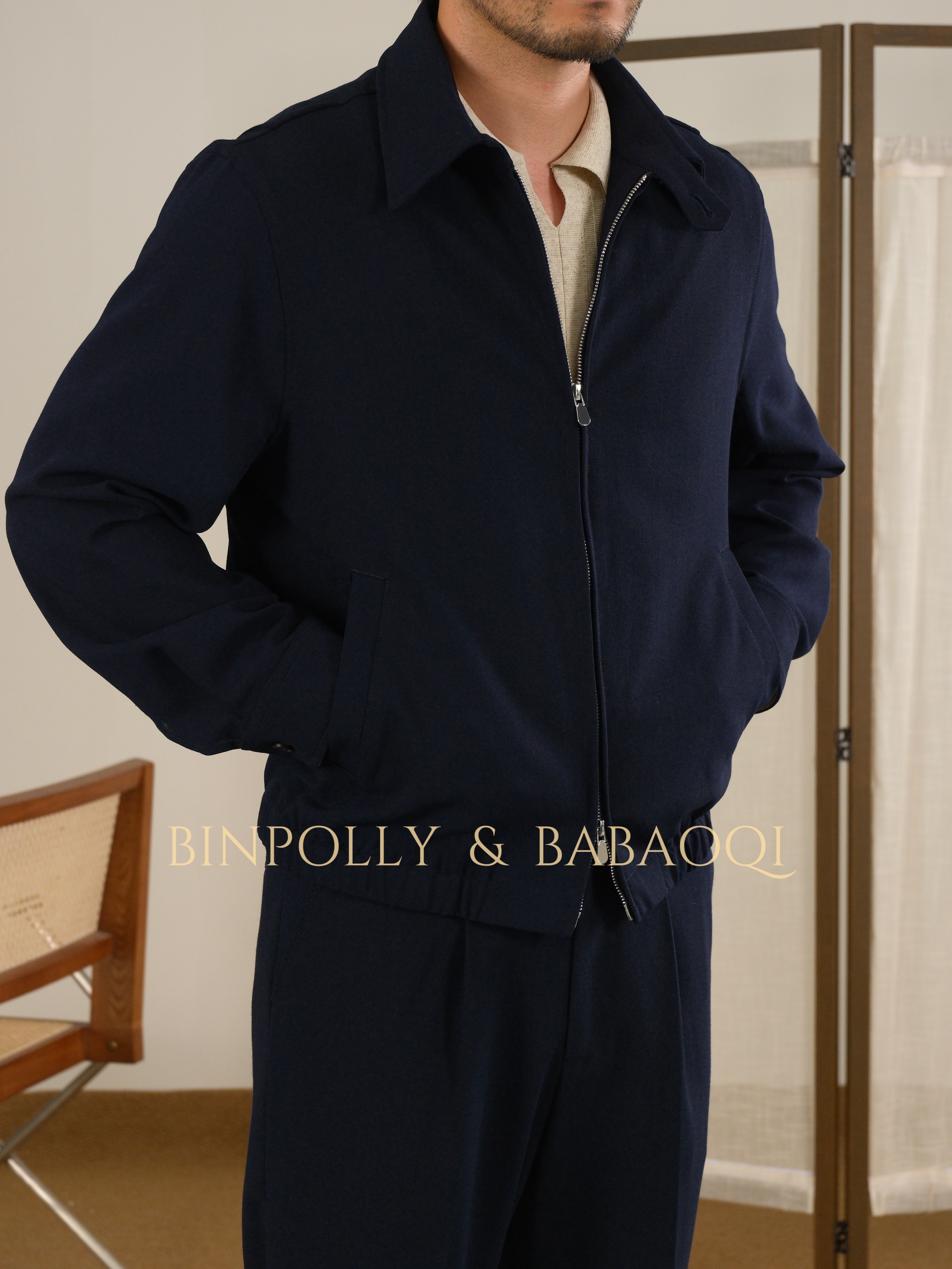 BABAOQI - Men's Harrington Jacket & Trousers Set