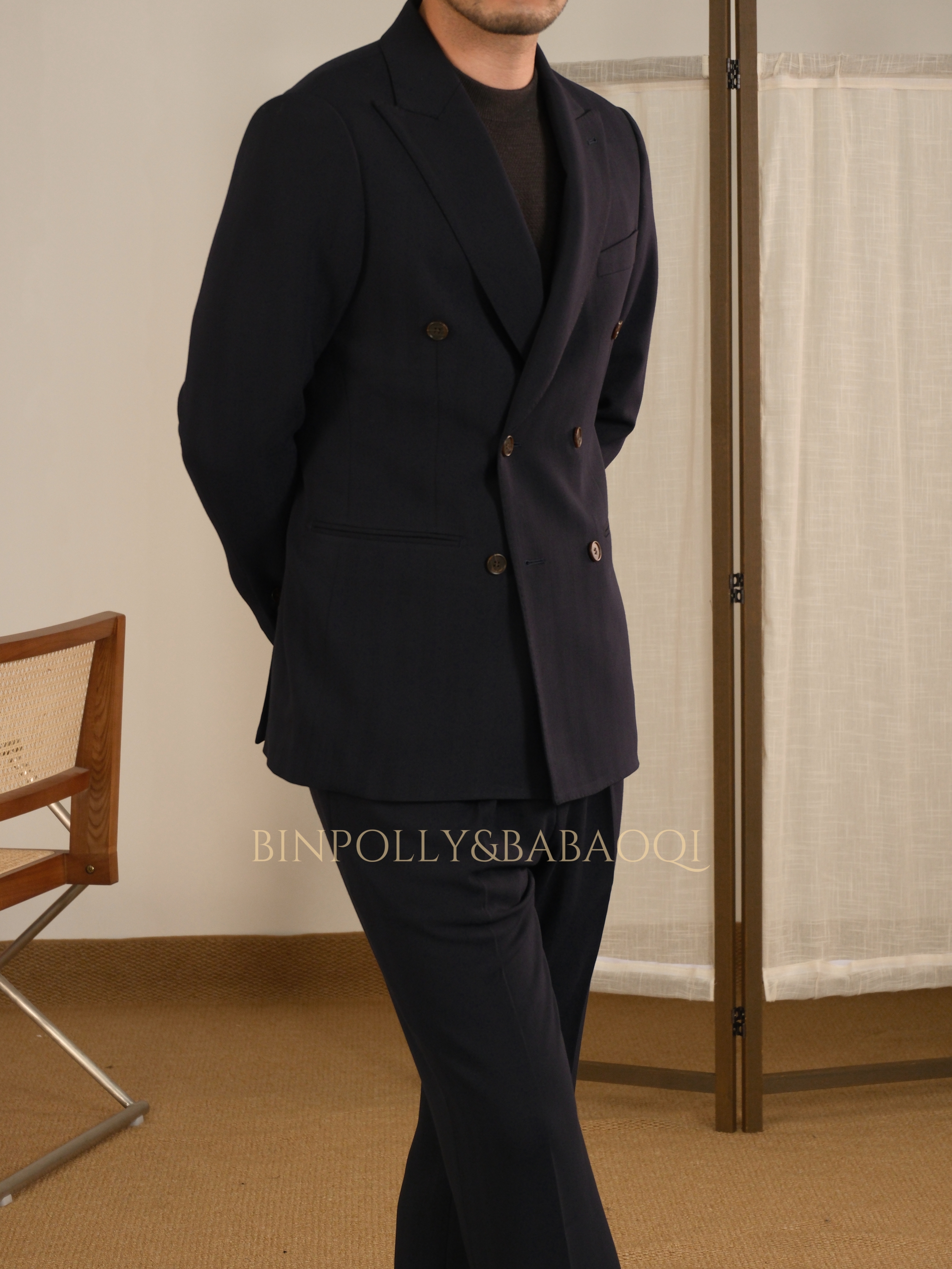 BABAOQI - Men's Summer Breathable Double-Breasted Suit sets