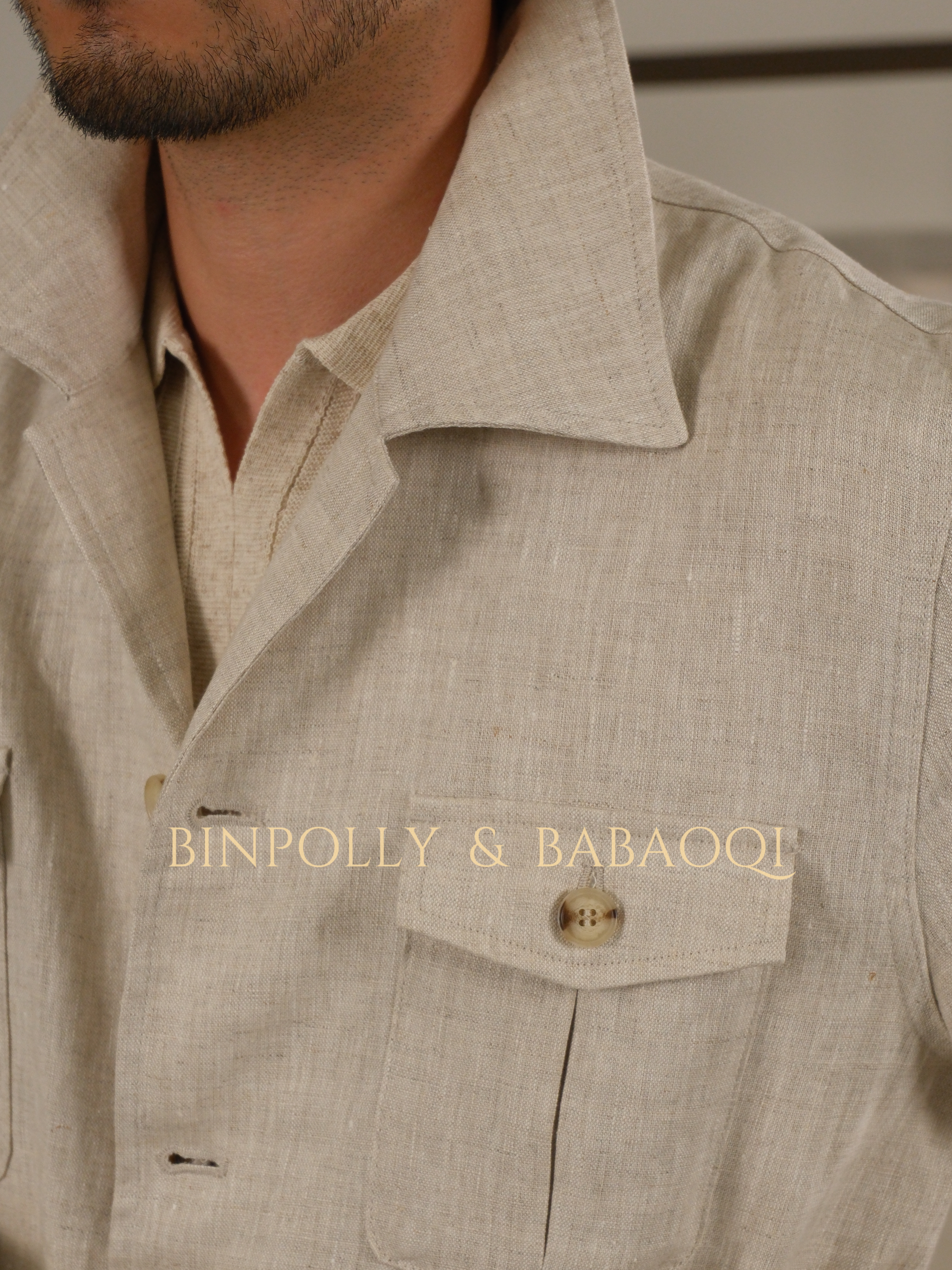 BABAOQI - Men's 100% Linen Safari Jacket & Trousers Set