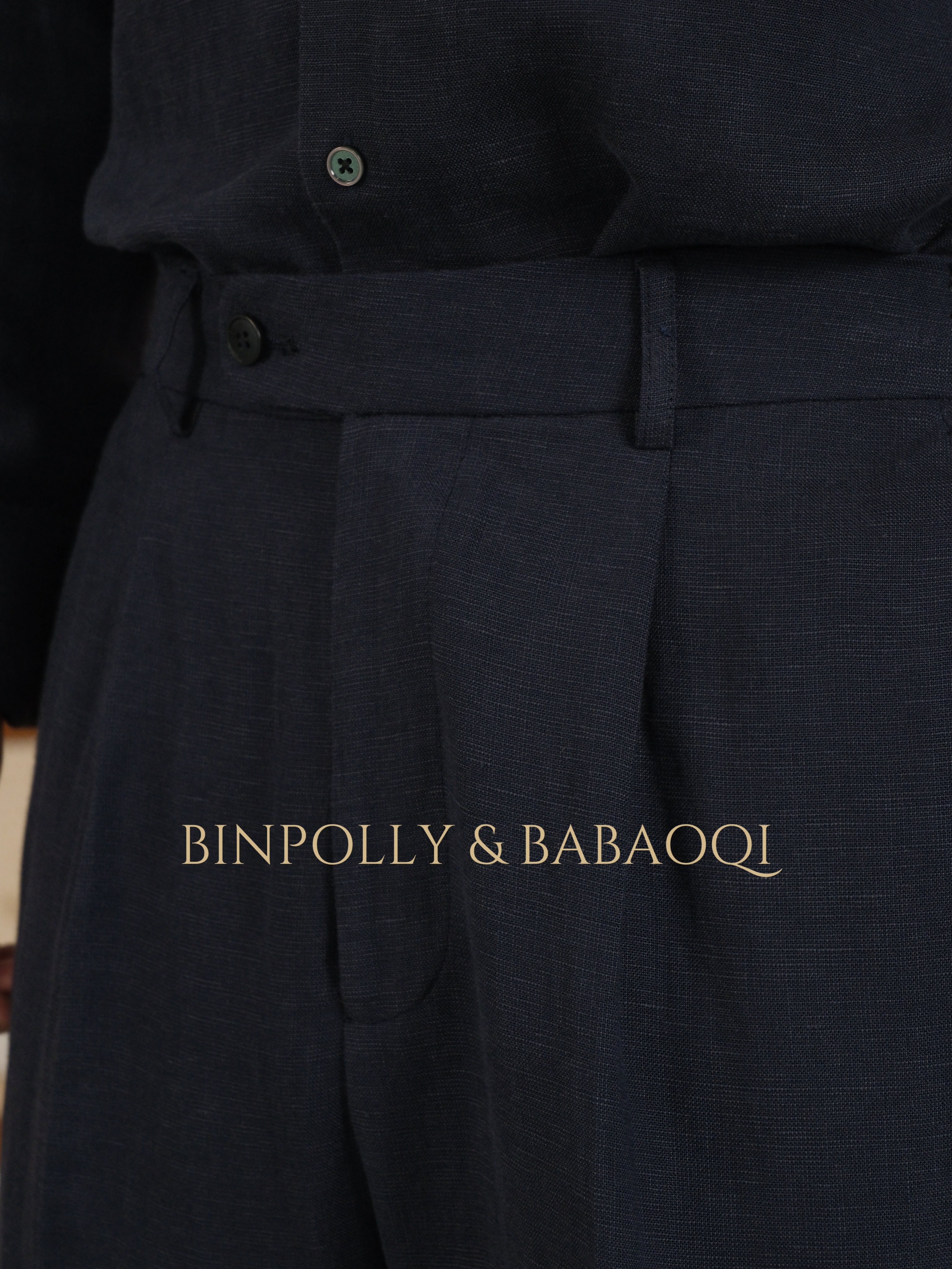 BABAOQI - Tencel Linen Blend Trousers - High-Waisted Wide-Leg Casual Pants