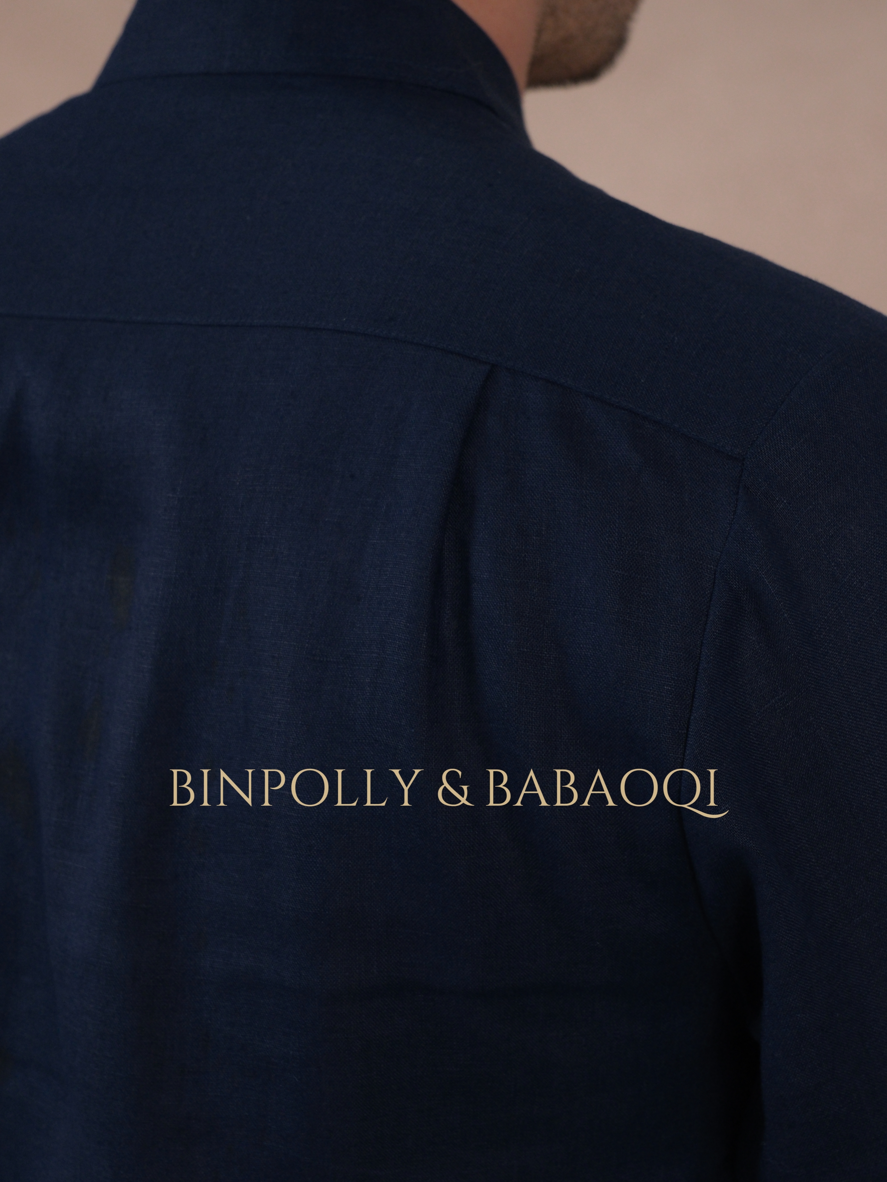 BABAOQI - Pure Linen Mandarin Collar Long Sleeve Shirt, Casual Stand Collar Button Up Top