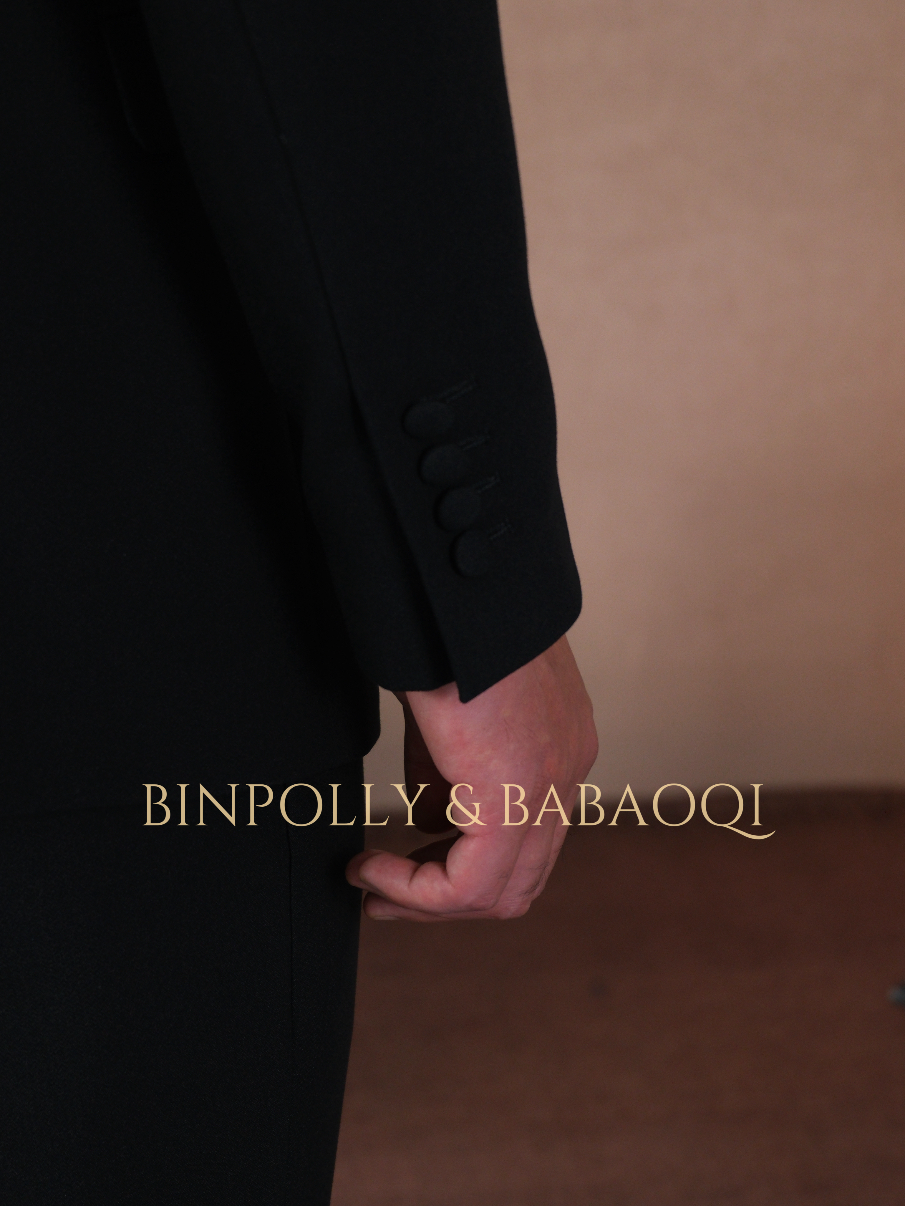BABAOQI - Men's Custom Waist Buckle Design Black Formal suit set