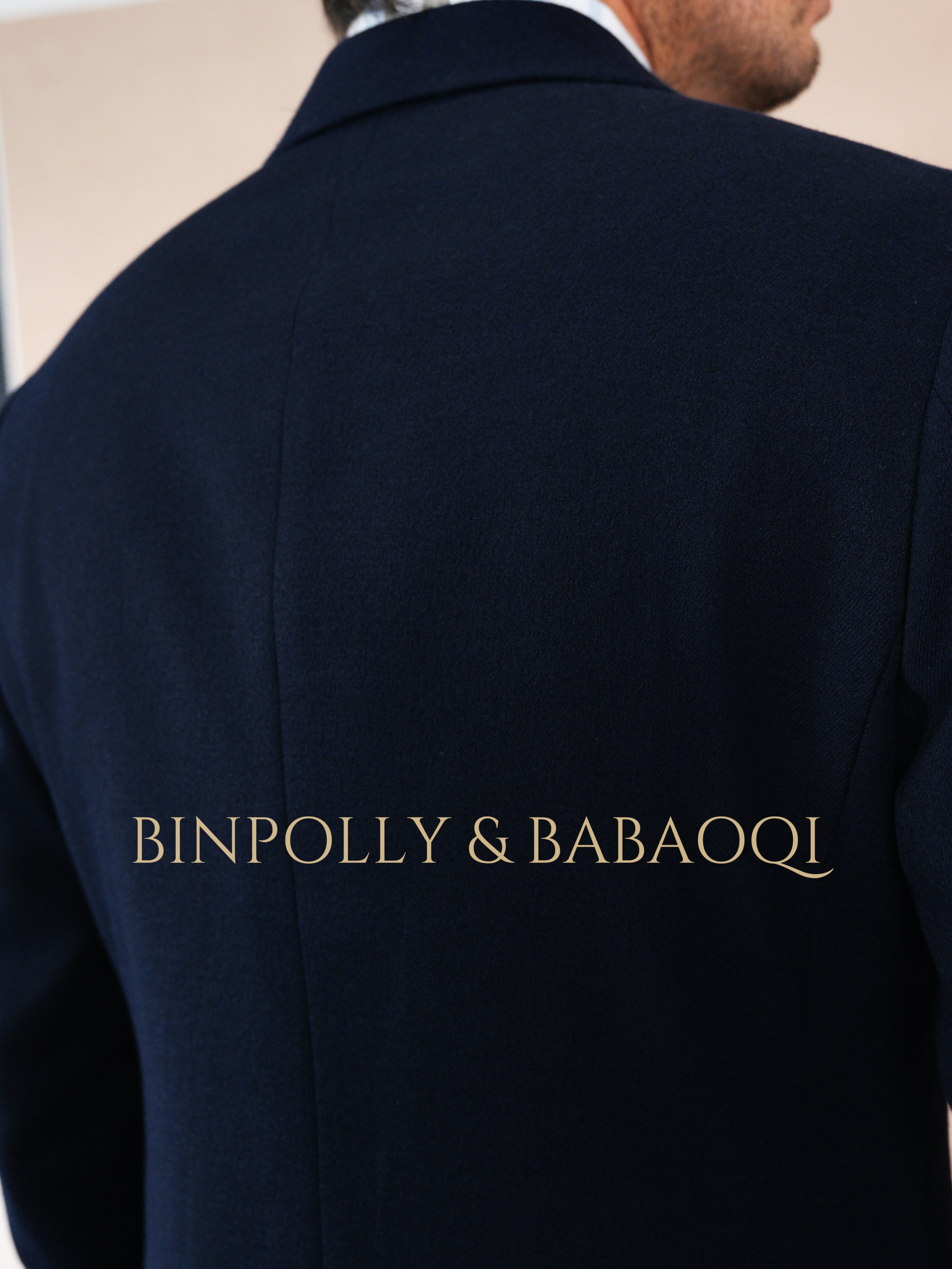 BINPOLLY - Navy Double Breasted Blazer with Gold Buttons Old Money Style