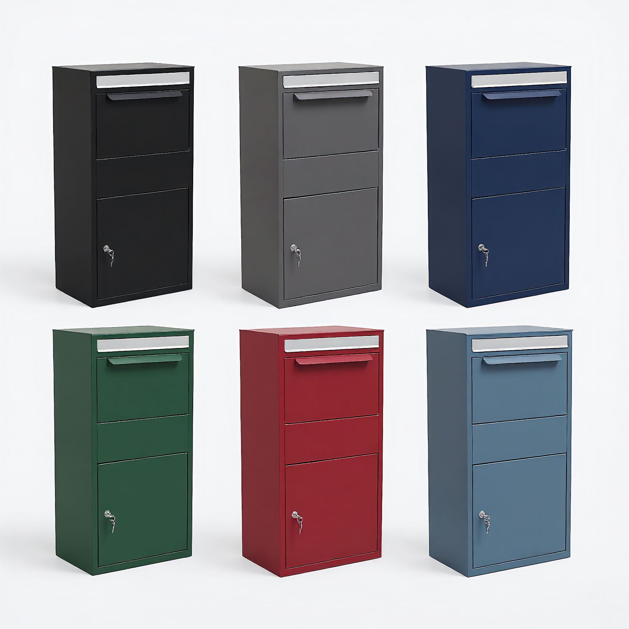 Modern Heavy-Duty Freestanding Parcel Box with Secure Drop Slot,MY SHOP,Modern Heavy-Duty Freestanding Parcel Box with Secure Drop Slot