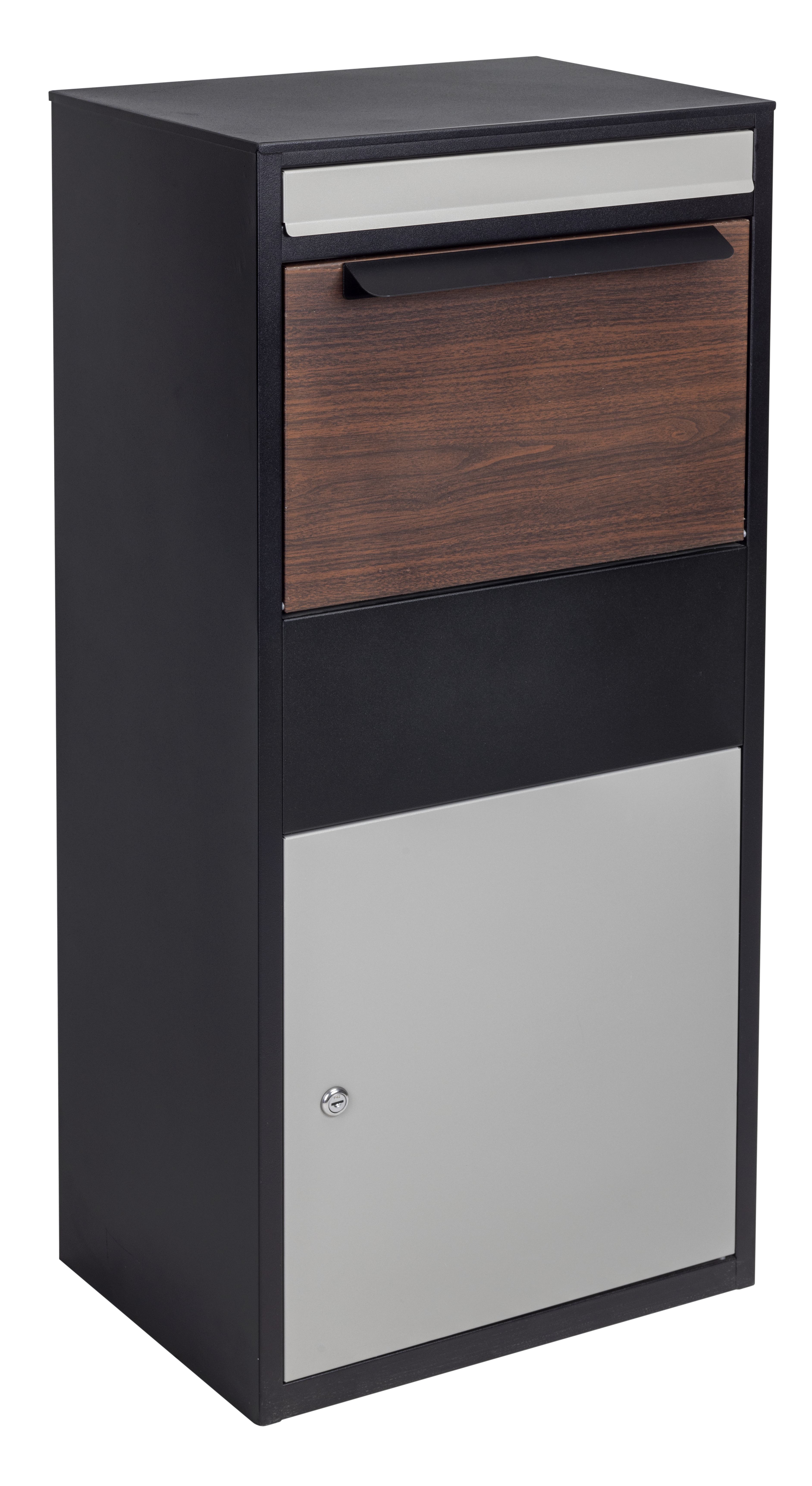 Modern Heavy-Duty Freestanding Parcel Box with Secure Drop Slot,MY SHOP,Modern Heavy-Duty Freestanding Parcel Box with Secure Drop Slot