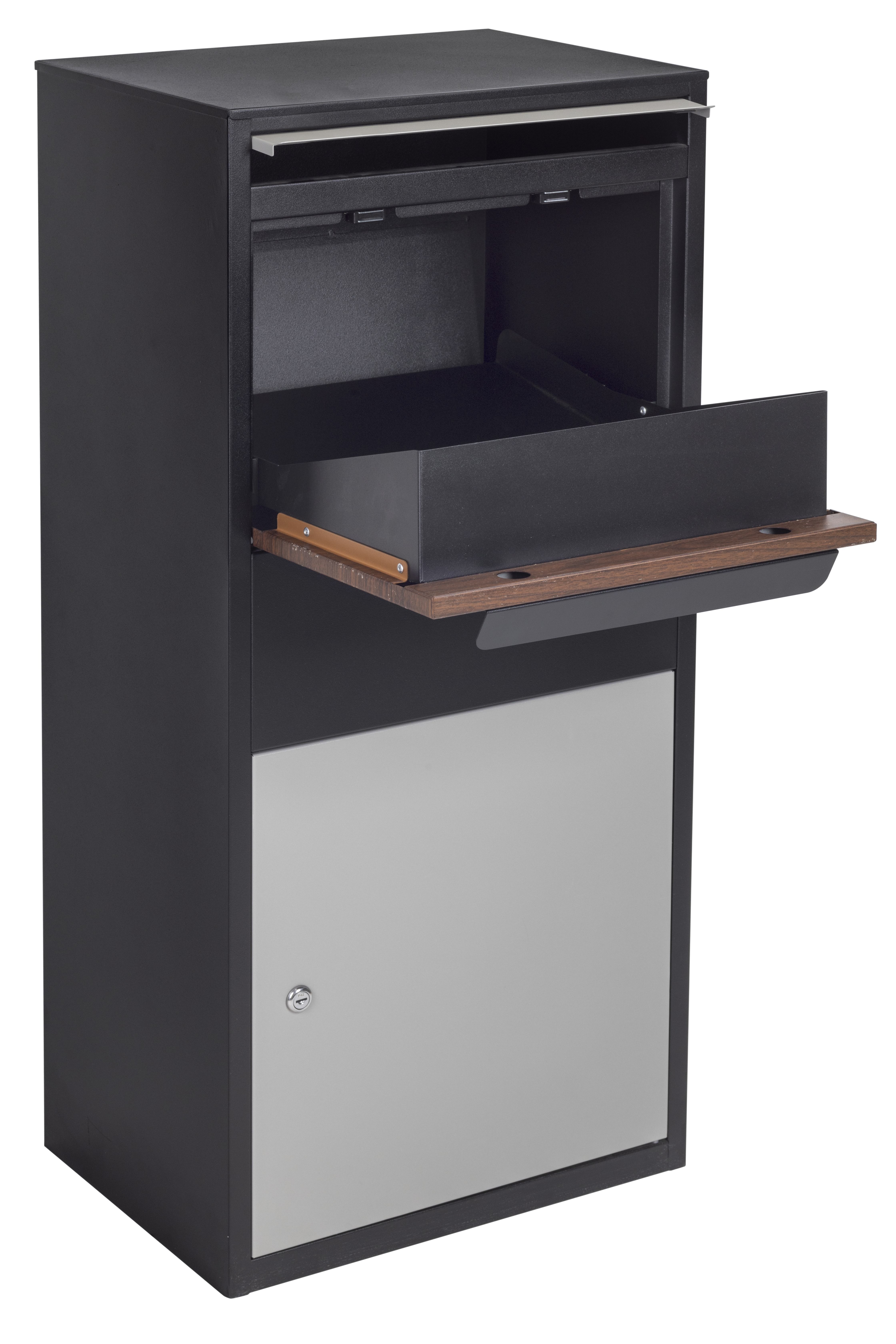 Modern Heavy-Duty Freestanding Parcel Box with Secure Drop Slot,MY SHOP,Modern Heavy-Duty Freestanding Parcel Box with Secure Drop Slot