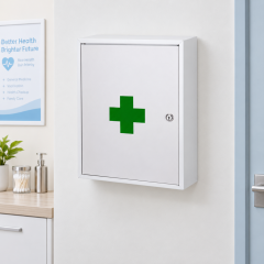 Wall-Mounted Lockable Medicine Cabinet with Galvanized Steel Body,Winland,Wall-Mounted Lockable Medicine Cabinet with Galvanized Steel Body