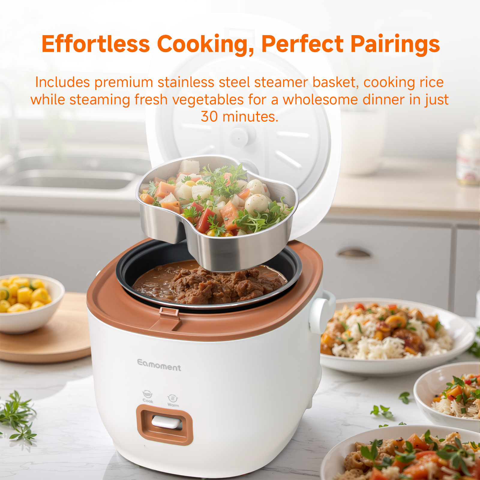 Hallsmart 1.2L Mini Rice Cooker side view