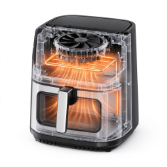 홀스마트 6.5L 투명창 에어프라이어 1600W 디지털 에어프라이어, 홀스마트 - 최고의 밥솥 제조업체, 홀스마트 6.5L 에어프라이어