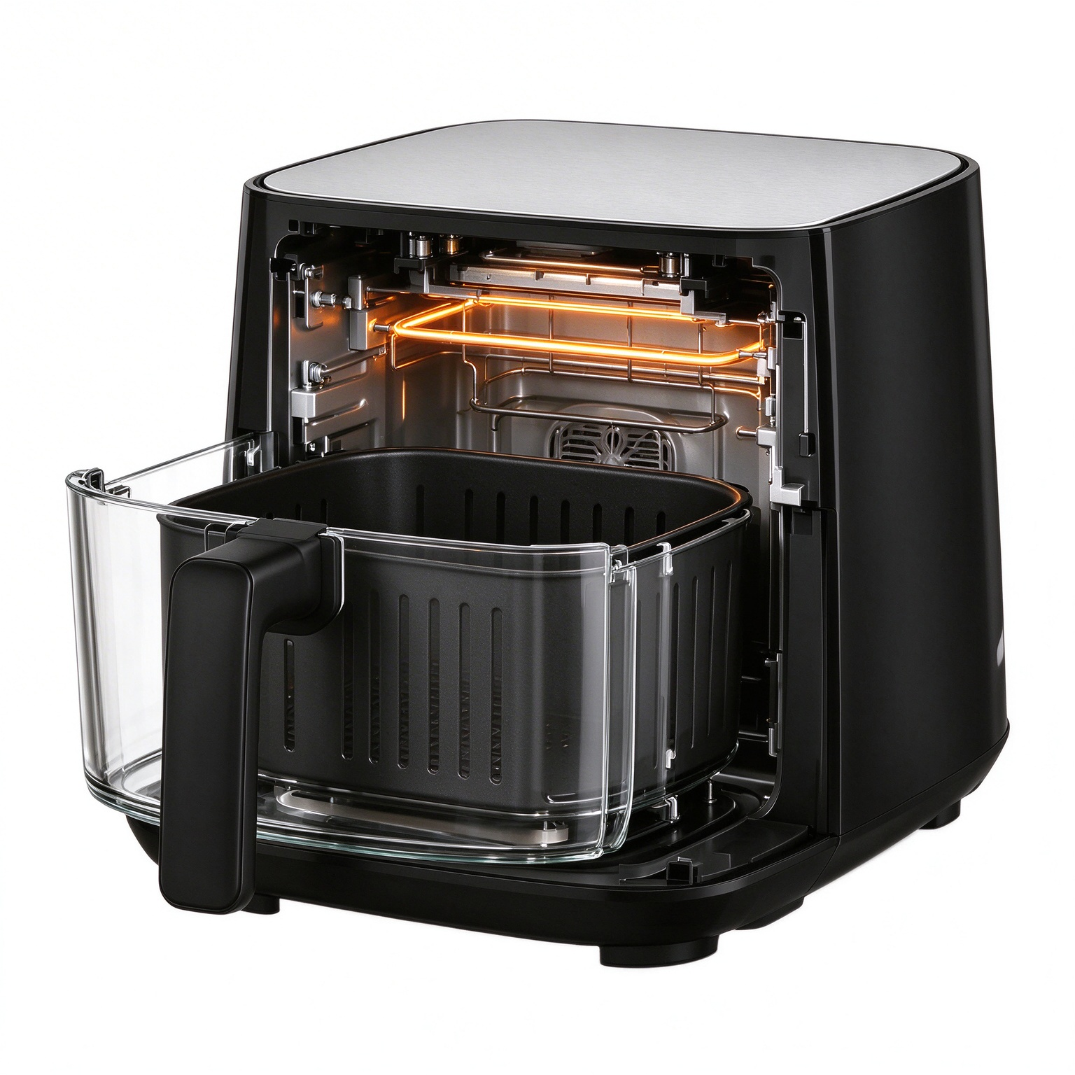 Hallsmart 4.5L Borosilicate Glass Pot Air Fryer, 1450W Digital Air Fryer,Hallsmart-The Best Rice Cooker Manufacturer,The Hallsmart Glass Pot Air Fryer