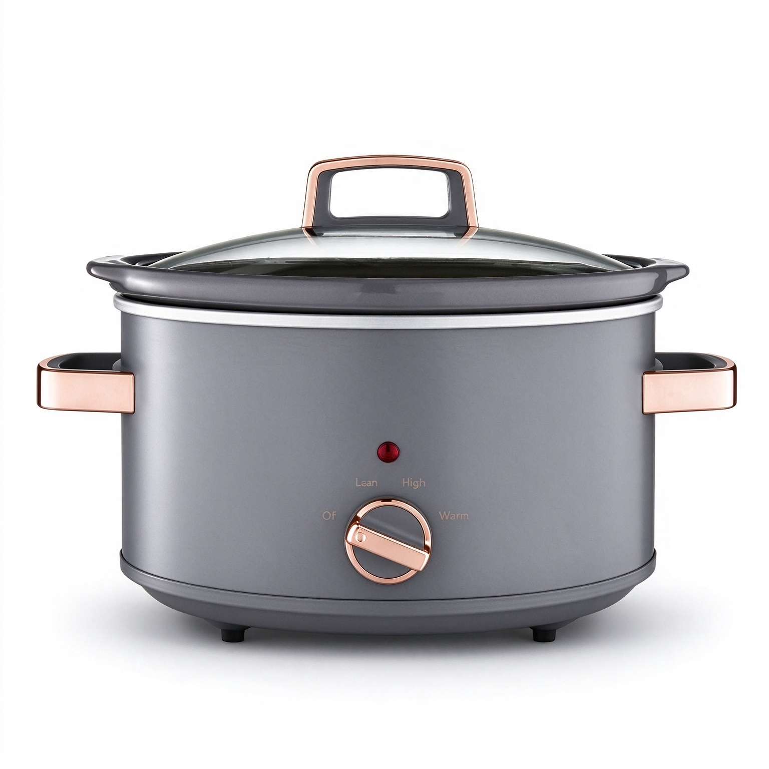 Hallsmart Retro Style Slow Cooker | Elegant Grey Crock Pot with Rose Gold Accents for Family Slow Simmering,Hallsmart-The Best Rice Cooker Manufacturer,Hallsmart Retro Style Slow Cooker | Elegant Grey Crock Pot with Rose Gold Accents for Family Slow Simmering
