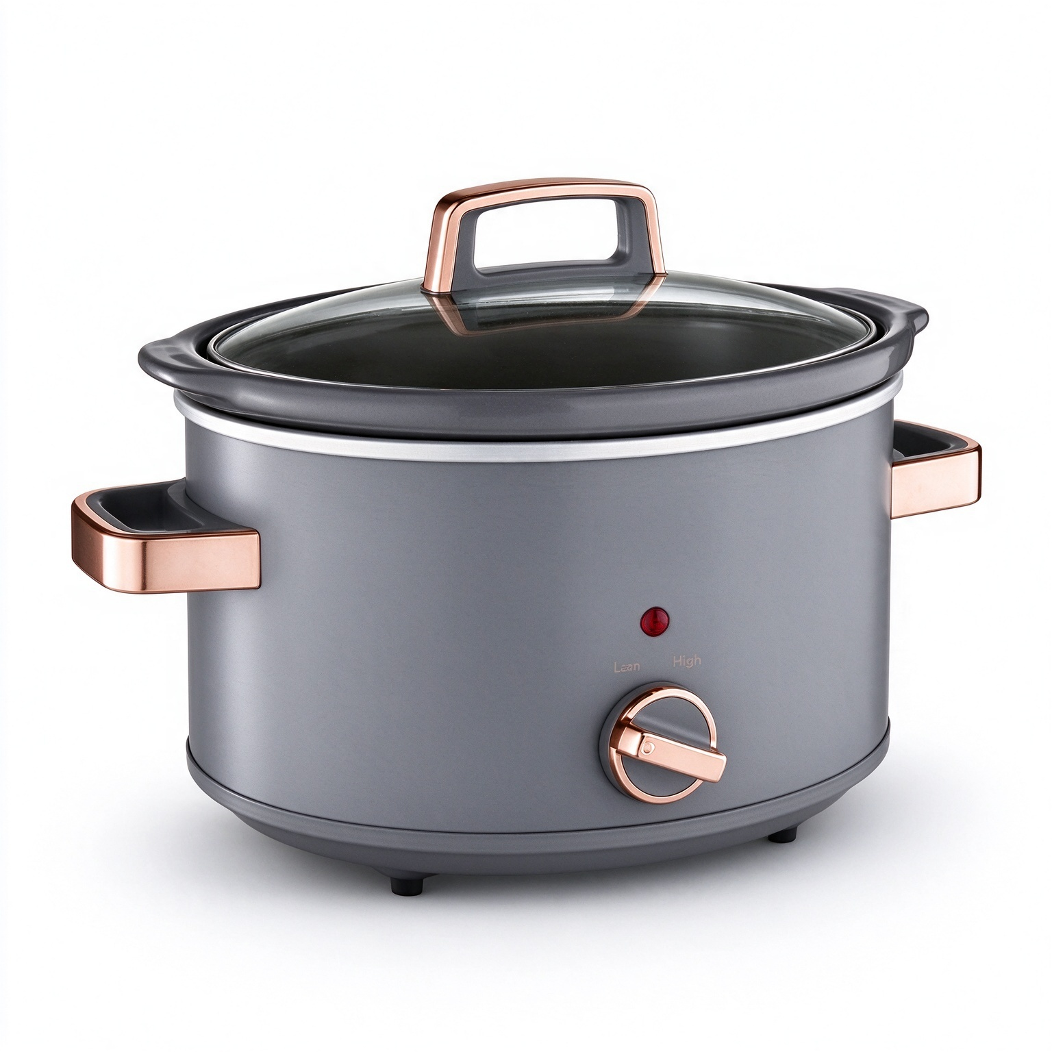 Hallsmart Retro Style Slow Cooker | Elegant Grey Crock Pot with Rose Gold Accents for Family Slow Simmering,Hallsmart-The Best Rice Cooker Manufacturer,Hallsmart Retro Style Slow Cooker | Elegant Grey Crock Pot with Rose Gold Accents for Family Slow Simmering