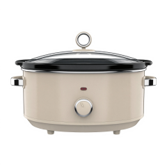 Multi Color Optional OEM ODM Available  3 Heat Settings Slow Cooker with Removable Ceramic Pot and Visible Glass Lid,Hallsmart-The Best Rice Cooker Manufacturer,Hallsmart Cream Beige Vintage Slow Cooker | Classic Mechanical Crock Pot for Home Slow Simmer