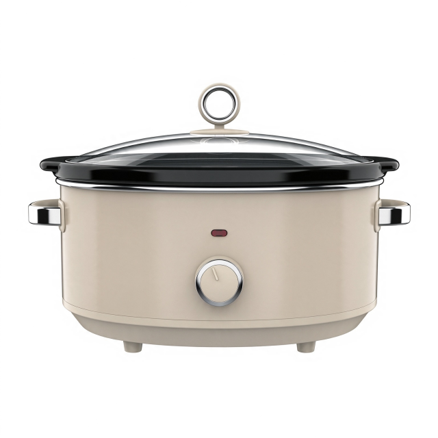 Multi Color Optional OEM ODM Available  3 Heat Settings Slow Cooker with Removable Ceramic Pot and Visible Glass Lid,Hallsmart-The Best Rice Cooker Manufacturer,Hallsmart Cream Beige Vintage Slow Cooker | Classic Mechanical Crock Pot for Home Slow Simmer