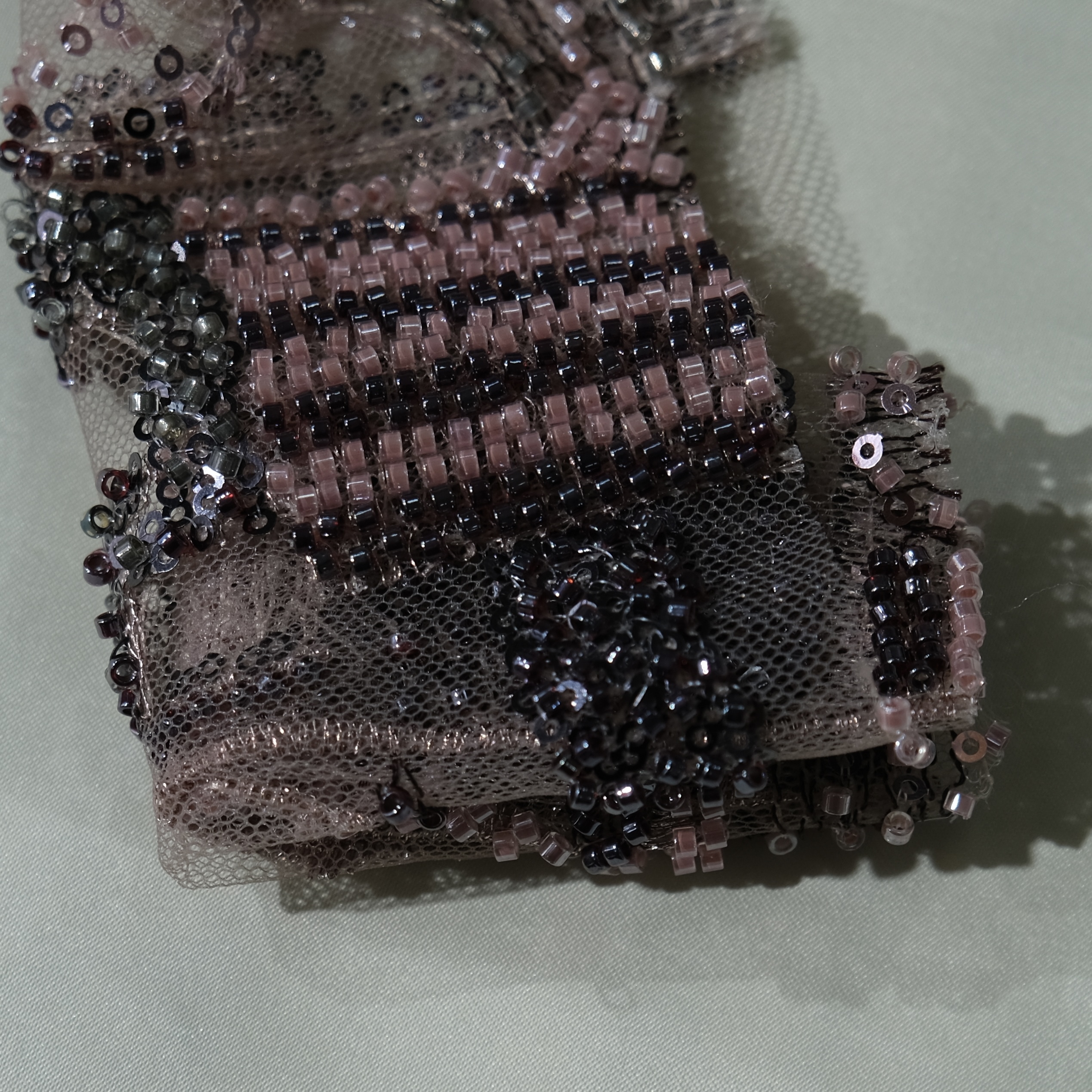 Organic Weave Embroidery Fabric in DeepPurple color