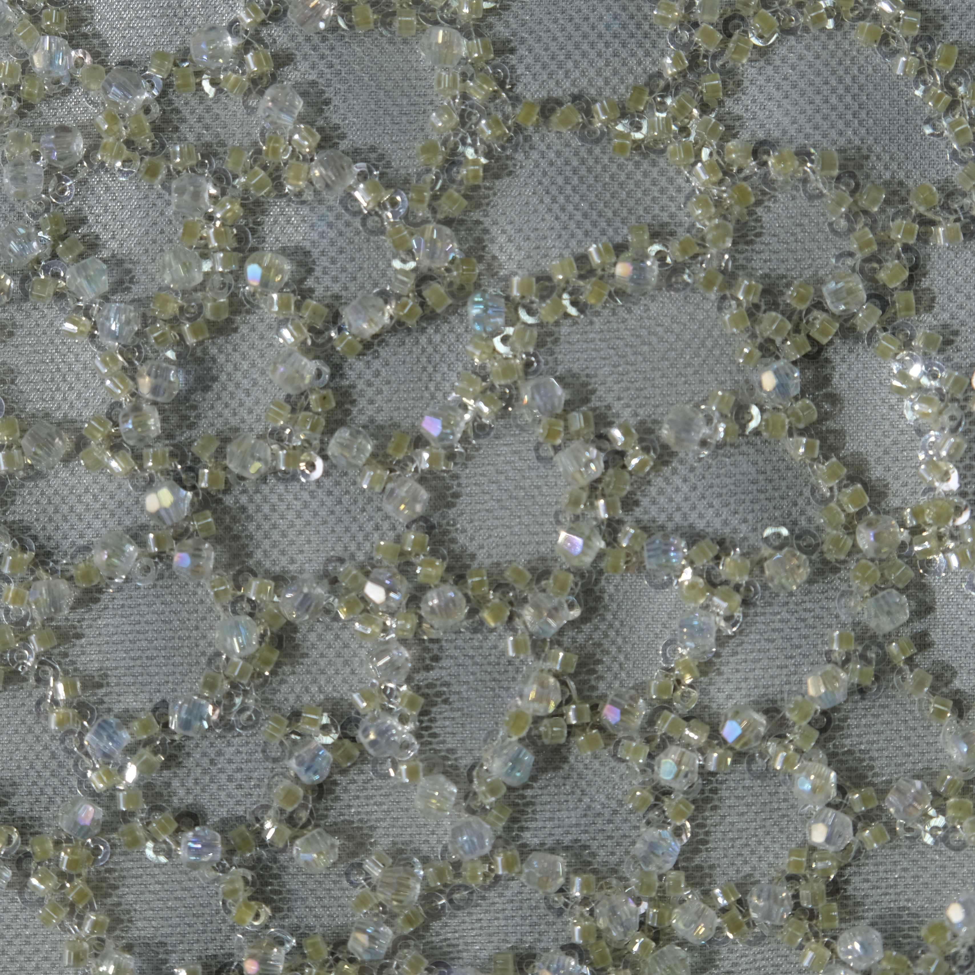 Organic Mesh Embroidery Fabric in LightGreen color