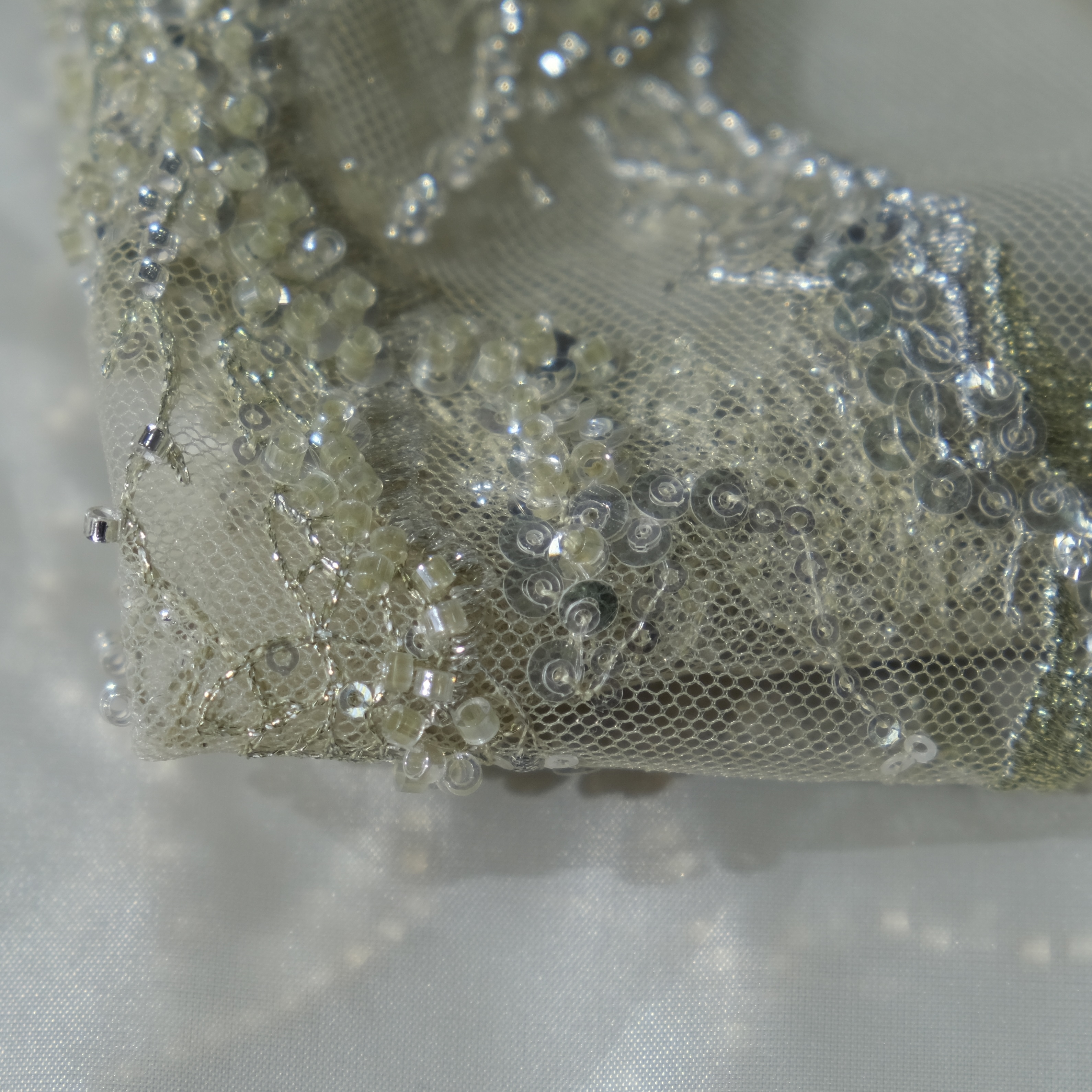Veinflow Embroidery Fabric in LightGreen color