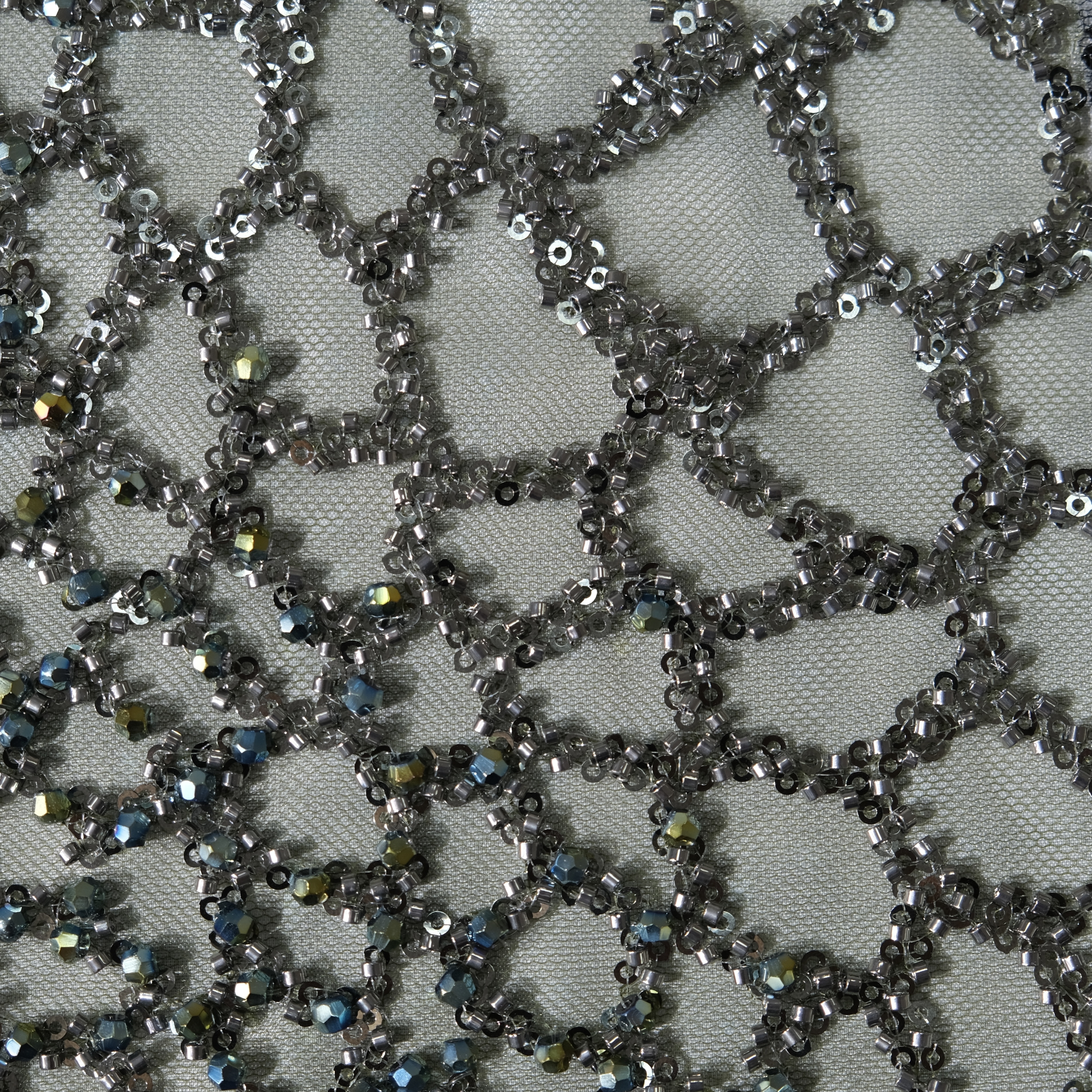 Organic Mesh Embroidery Fabric in ArmyGreen color