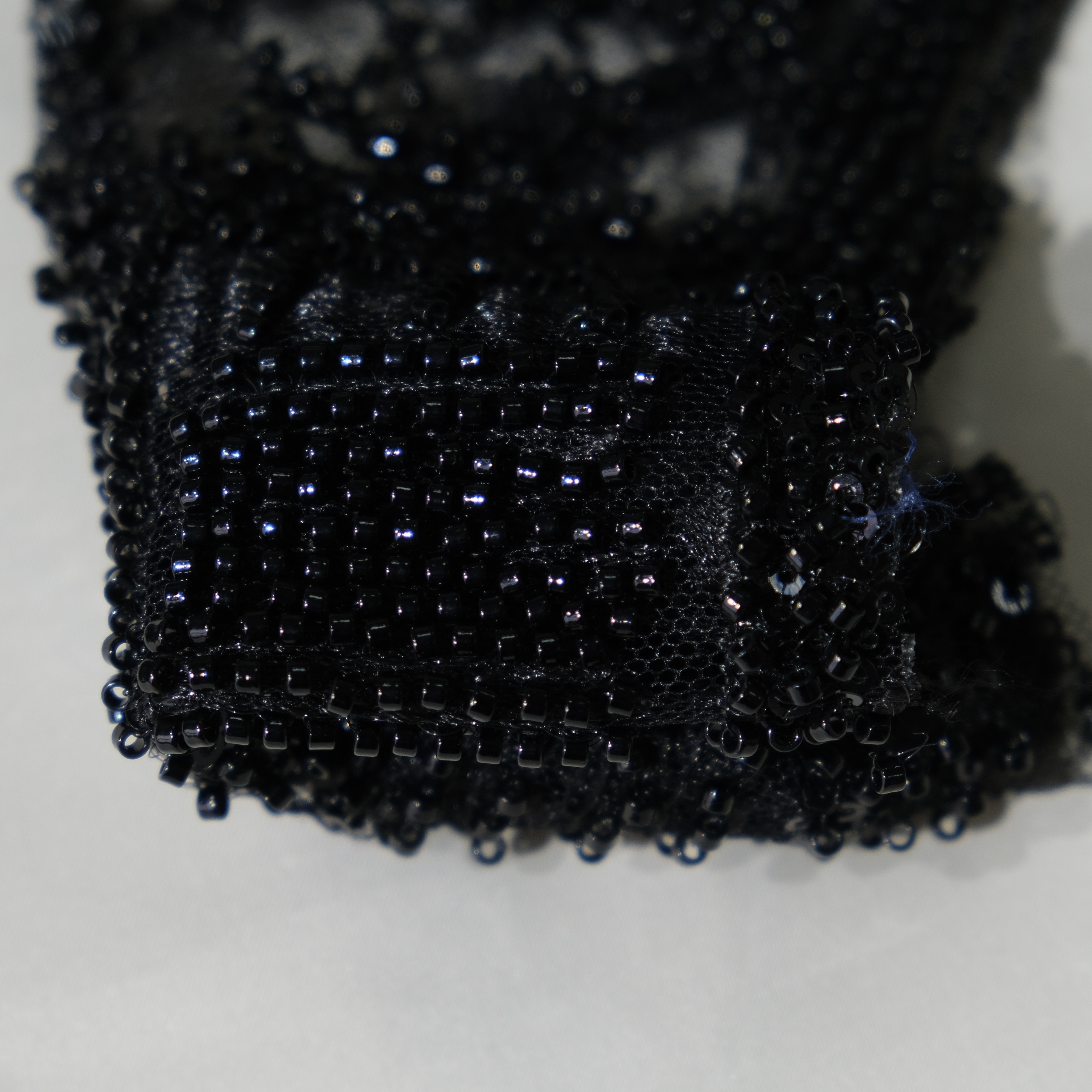 Organic Weave Embroidery Fabric in Black color