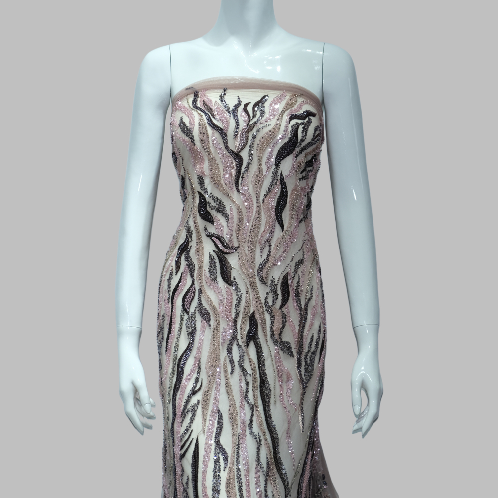 Flowing Flame Embroidery Fabric