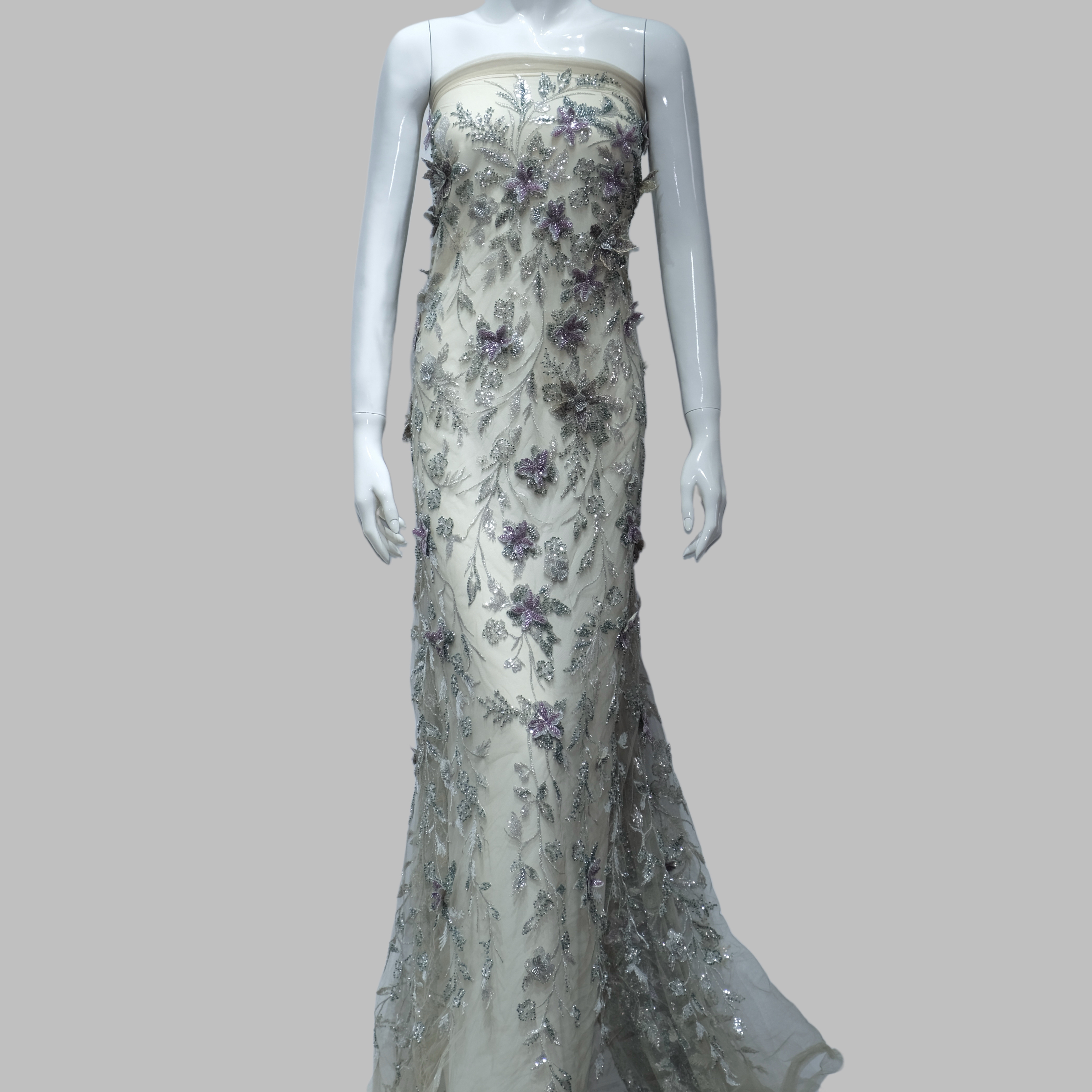 Star Blossom Embroidery Fabric for luxury gown design