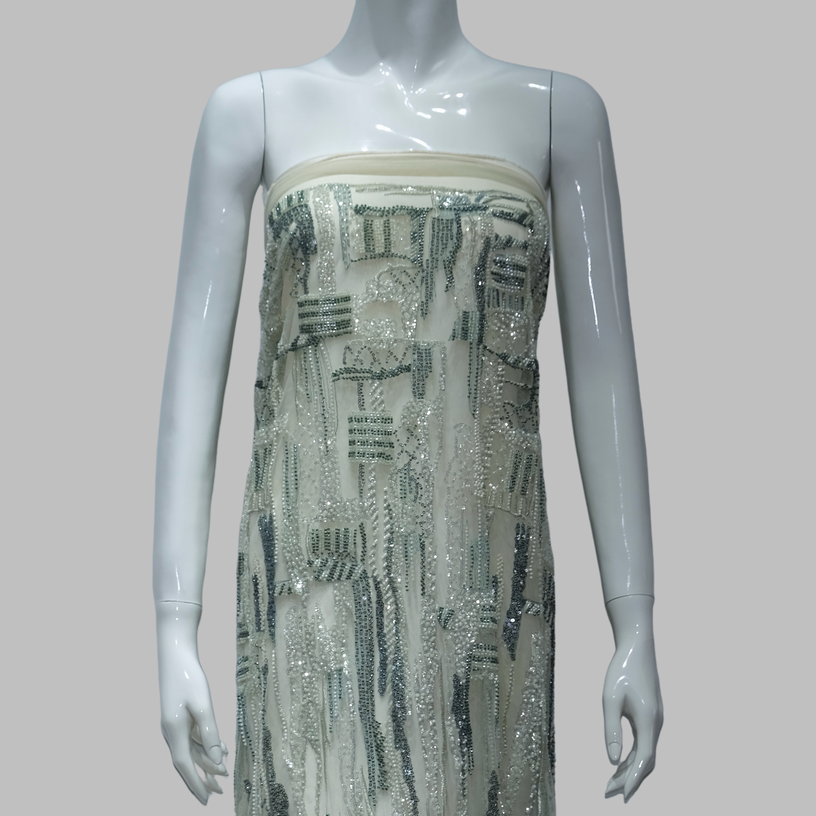 Organic Weave Embroidery Fabric for couture fashion design