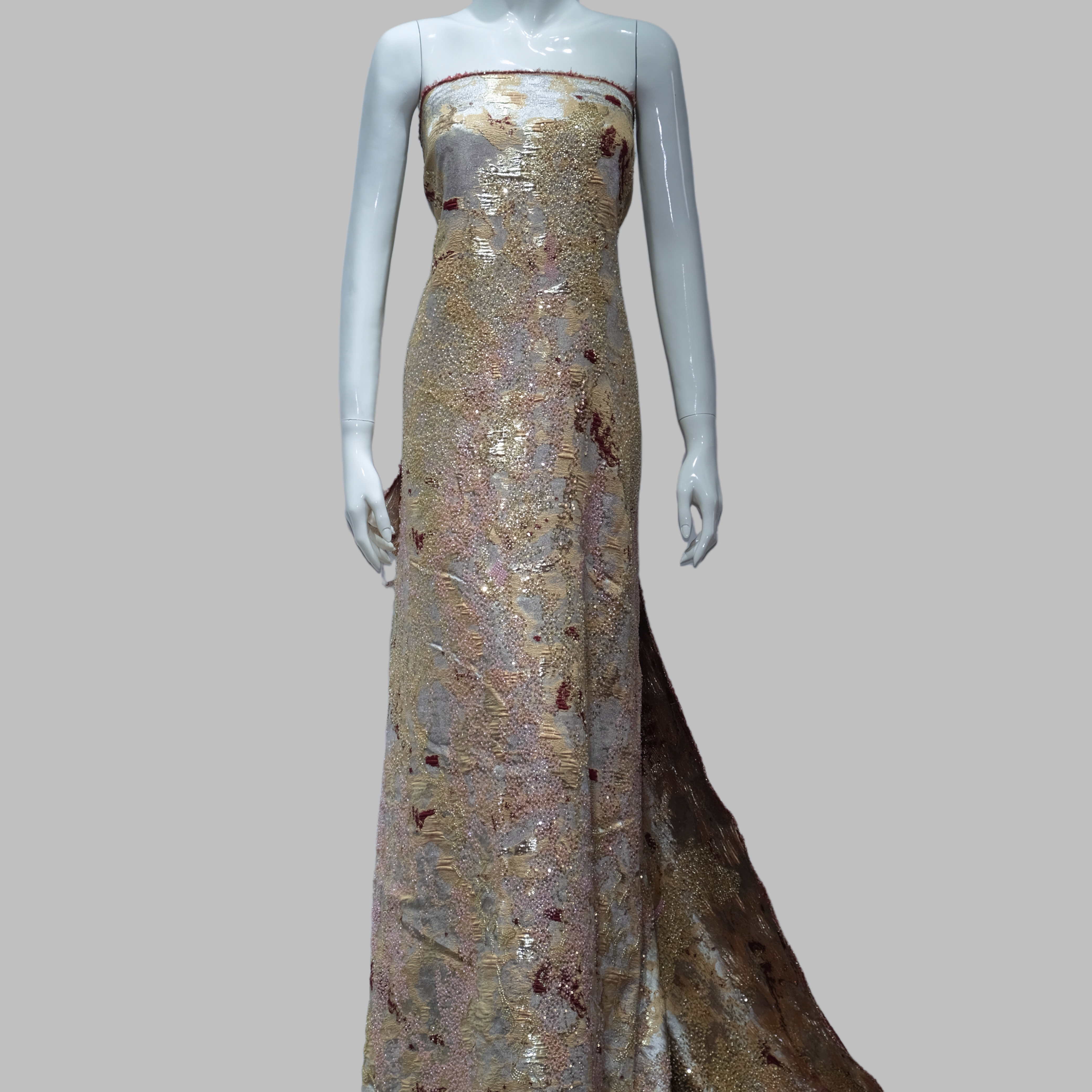 Abstract Jacquard Embroidery Fabric for luxury gown design