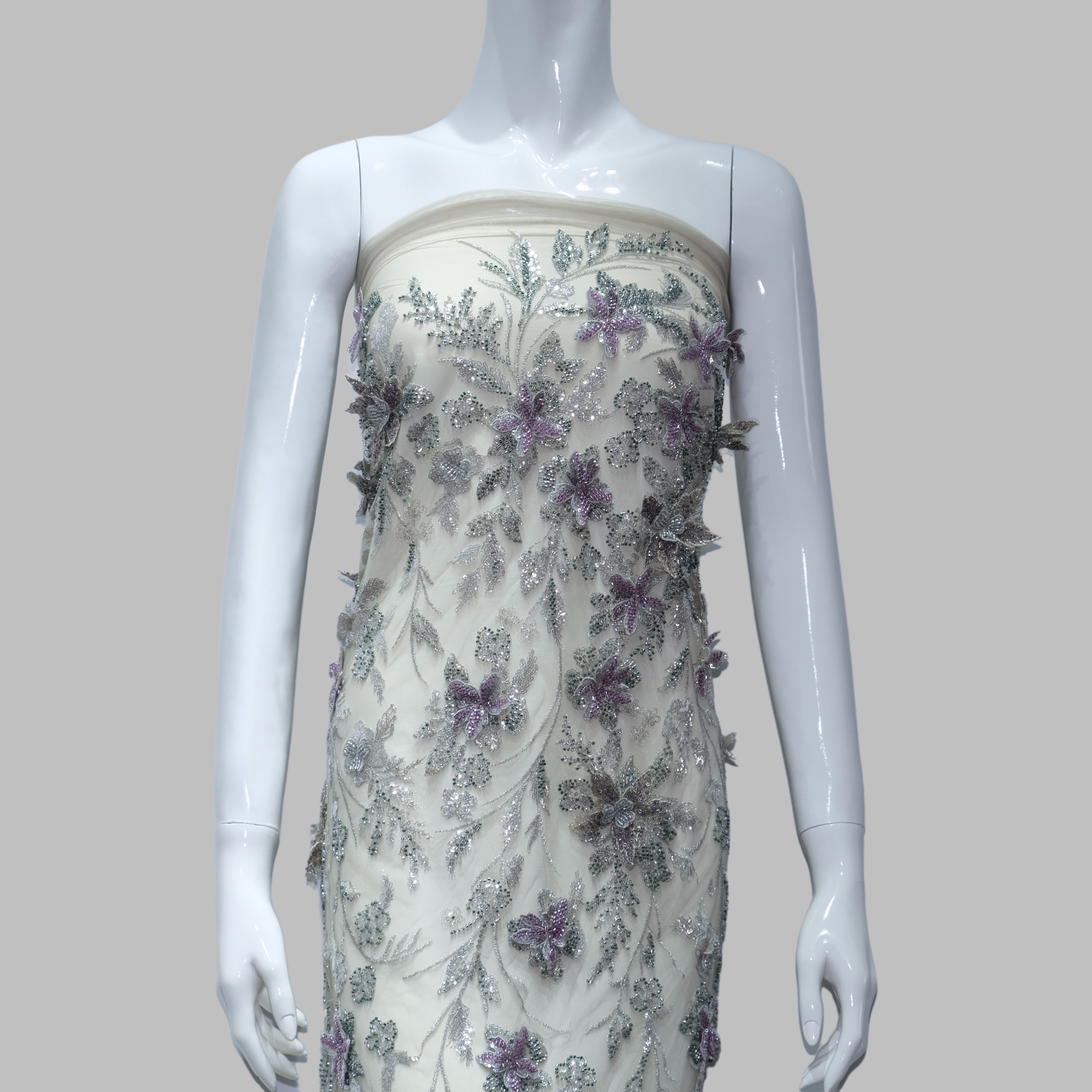 Star Blossom Embroidery Fabric for couture fashion design