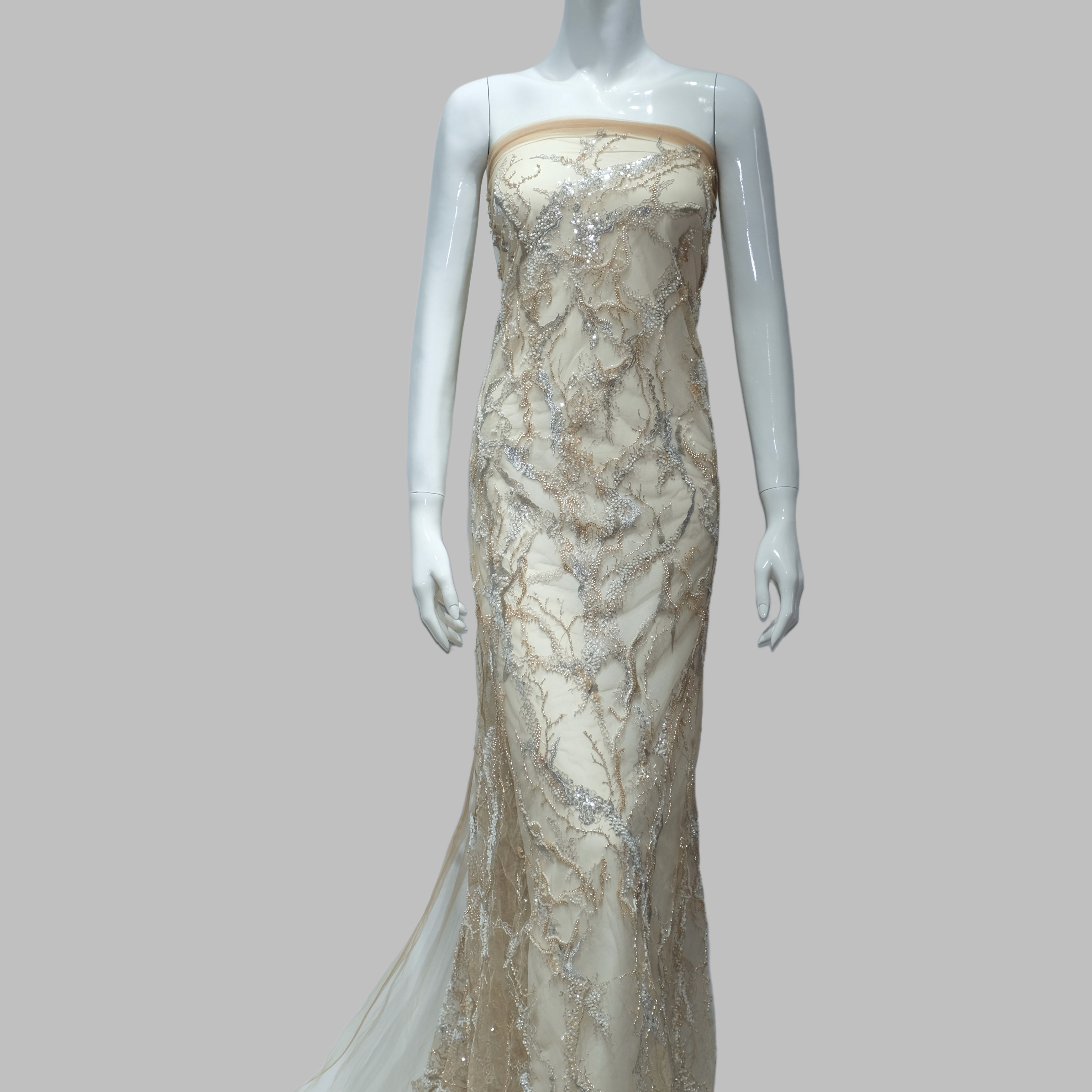 Veinflow Embroidery Fabric for luxury gown design