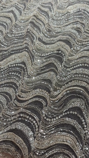 Wave Sequin Embroidery Fabric