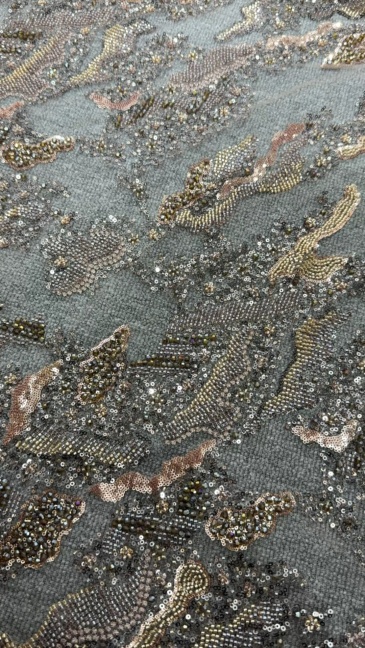 Abstract Sequin Embroidery Fabric