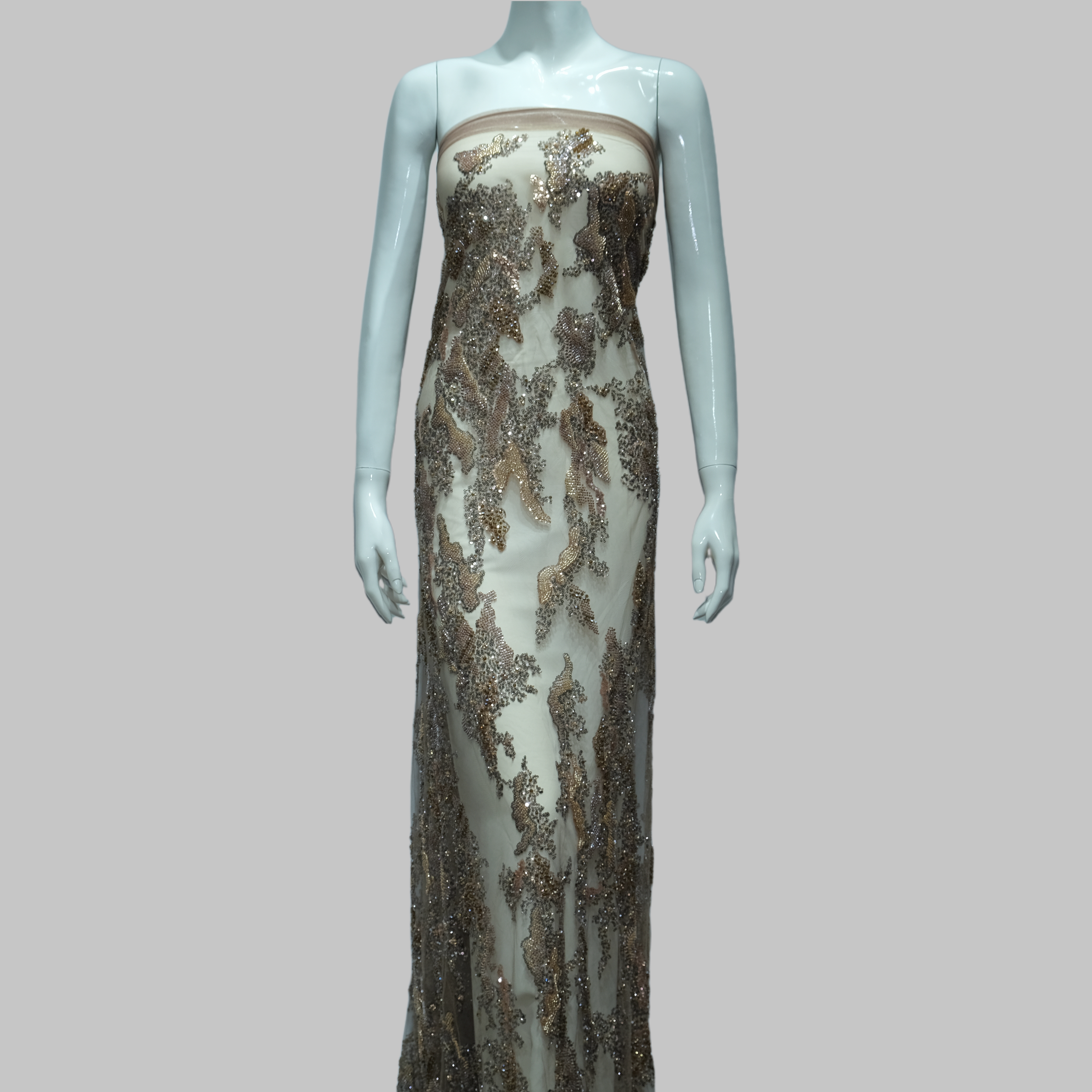 Abstract Sequin Embroidery Fabric for luxury gown design