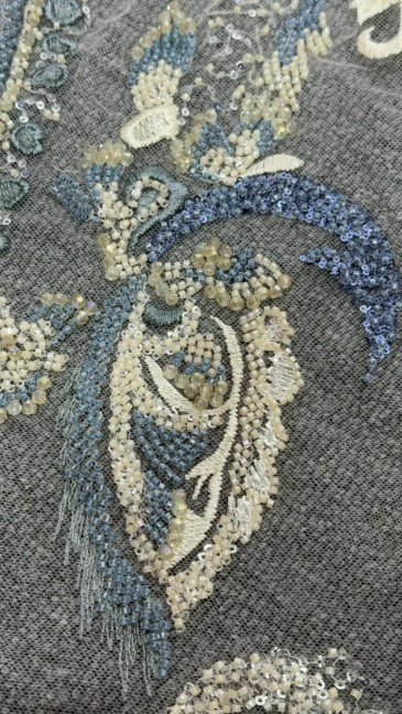 Paisley Beaded Sequin Embroidery Fabric