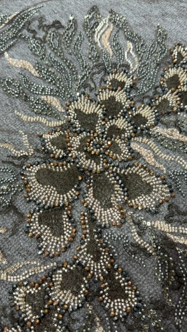 Willow Floral Beaded Embroidery Fabric