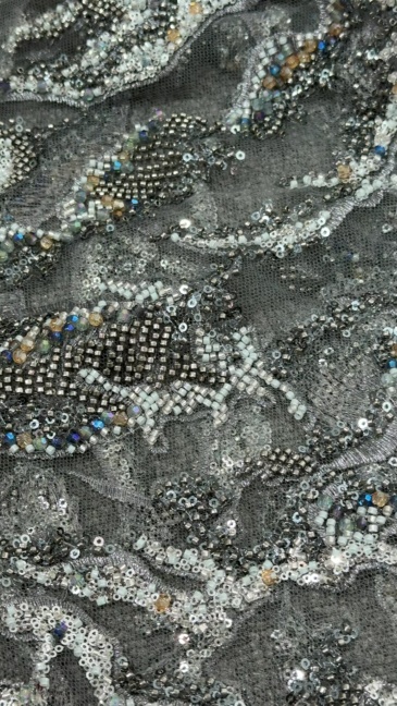 Abstract Reef Beaded Embroidery Fabric