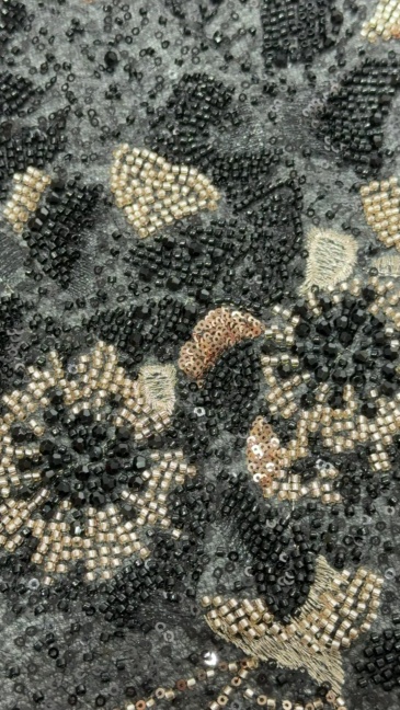 Gradient Floral Grove Beaded Embroidery Fabric