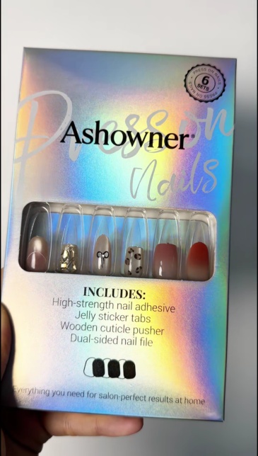 Leopard Gradient Rhinestone| 6 Styles, Reusable False Nails | Ashowner