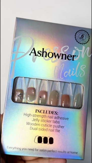 Shimmer Nude Diamond | Reusable Press On